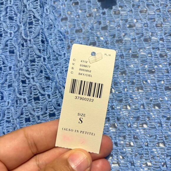 Anthropologie Ella Mara Periwinkle Cardigan Sweater Small Blue Waterfall Hem - Picture 7 of 8